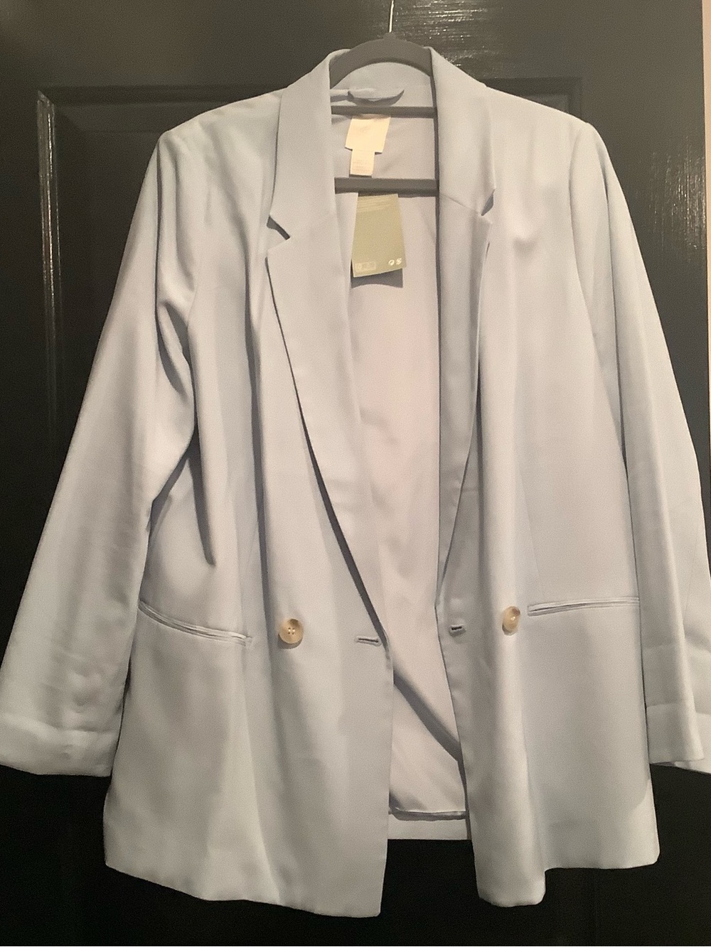H&M Pale Blue Double-Button Women's Blazer